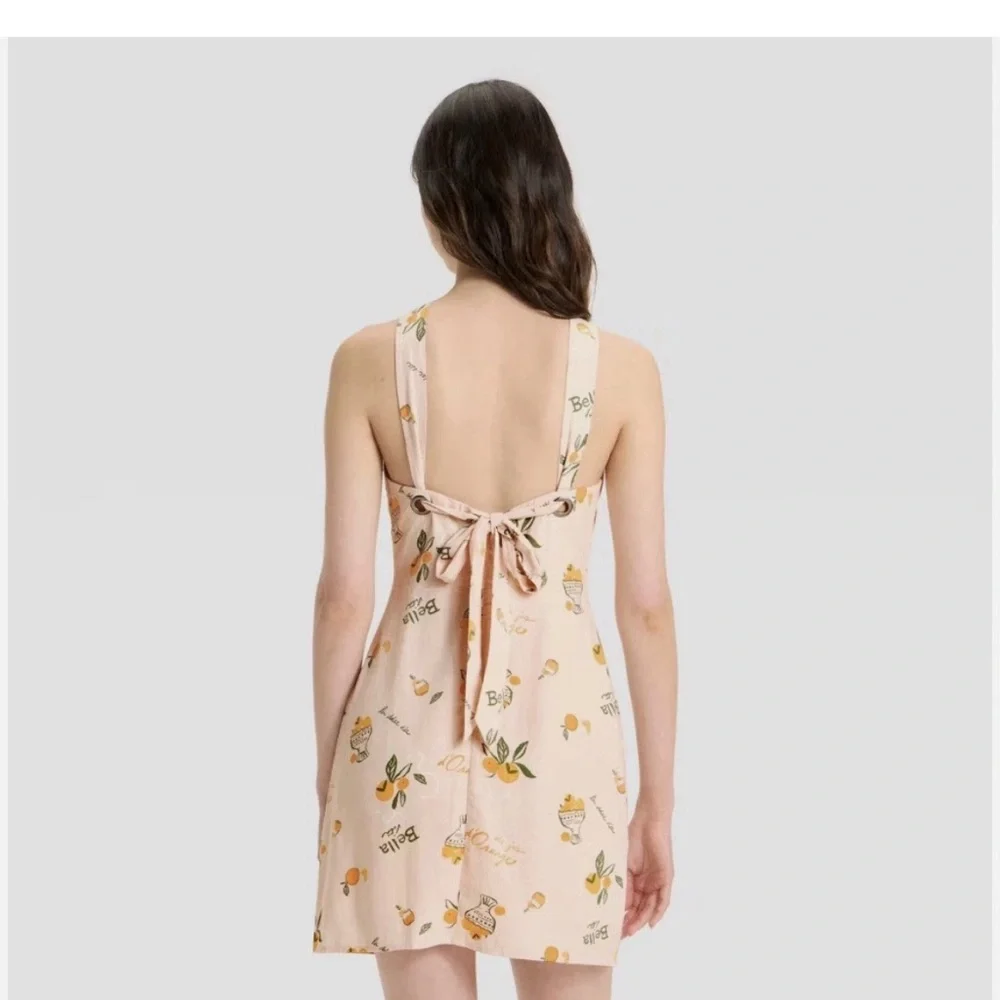wild fable Peach Halter Mini Dress with Orange Print